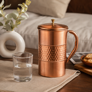 Carafe en laiton vintage, artisanale, pour servir l'eau, décorative, gravée, pour la maison, la cuisine, le restaurant, l'hôtel, un cadeau de mariage - Product Image 2