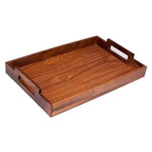 Large Wooden Serving Tray for Ottoman | <b>Coffee</b> <b>Table</b> Wood Tray Tray With Handles Made Natural Wood Serving - Product Image 3
