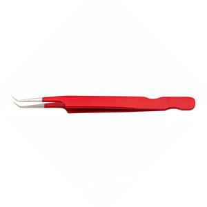 Precision Stainless Steel <b>Eyelash</b> Tweezers Red Smooth Tip For <b>Eyelash</b> <b>Application</b> - Product Image 4
