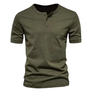 เสื้อยืดแขนสั้นผู้ชายสีเทา ทรงปกติ สไตล์ลำลอง คอกลม สีพื้น ย้อมสีเรียบ - Product Image 2