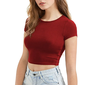 Top Corto para Mujer, Ropa Casual, Nuevo Diseño, Tallas para Adultos, Último Diseño, Transpirable, Precio al por Mayor, Top Corto Hecho a Medida - Product Image 1