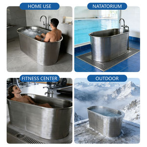 304SS Stainless Steel Cold Plunge Bathtub <strong>Ice</strong> <strong>Bucket</strong> for Athletes Recovery Indoor/Outdoor Free Standing 1-Person 126x66x76cm - Product Image 6
