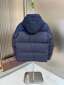 Hooded Puffer Jacket Heavyweight Quilted <b>Bubble</b> <b>Coat</b> Monogram Jacquard Panel Shoulder Winter Jacket High Quality Waterproof - Product Image 4