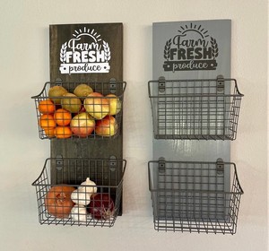 Panier mural en fil métallique à 3 niveaux détachable pour fruits et légumes, support de rangement pour jouets de chambre à coucher, organisateur de cuisine - Product Image 1