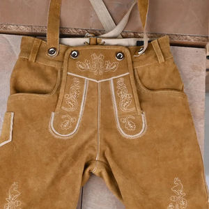 Los Más Vendidos del Oktoberfest 2025, Lederhosen Cortos Bordados Estilo Bávaro Vintage para Hombre, Traje Tradicional Alemán Auténtico, Color Sólido - Product Image 1