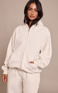 Sudadera con Capucha Extra Grande para Mujer, Estilo Urbano, Gruesa, 100% Algodón, Felpa, Transpirable, Invierno, Logotipo Frontal Personalizable - Product Image 4