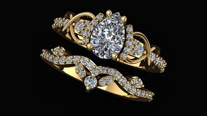 Ladies 1.80 Carat Moissanite CVD <b>Rings</b> Gold Silver Three Tone Yellow White Rose Pear Round <b>CZ</b> VVS2 D Fine Engagement Jewelry - Product Image 1