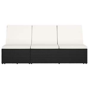 Tumbona de Ratán Sintético Negro y Blanco Crema con Acero con Recubrimiento en Polvo, Muebles Elegantes para Exteriores - Product Image 4