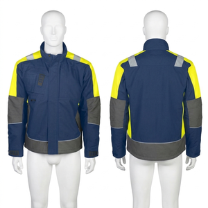 เสื้อแจ็คเก็ตบอมเบอร์พรีเมียม 330 GSM โพลีเอสเตอร์เคลือบ PU แถบสะท้อนแสงสีดำ พิมพ์ลายสกรีนตามสั่ง - Product Image 4