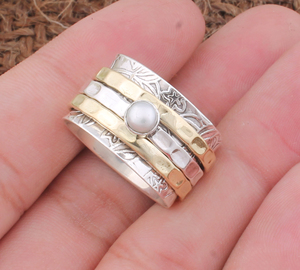 Anillo de Plata de Ley 925 con Perla Natural de Agua Dulce de Lujo, Elegante y Minimalista, Regalo de Aniversario para Mujer, Joyería Personalizada - Product Image 2