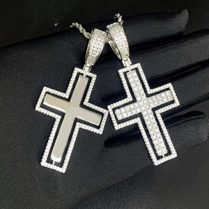 Greek Key Pendant Necklace Moissanite Diamond 925 Silver <b>Iced</b> <b>Out</b> Geometric Hip Hop <b>Chain</b> - Product Image 1