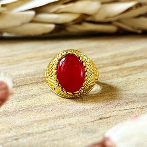 Trendy Onyx <b>Rings</b> Boho Brass <b>Rings</b> for Women 18k <b>Gold</b> Plated Antique Tribal Flower Band Statement <b>Ring</b> for Wholesale/OEM/ODM - Product Image 3