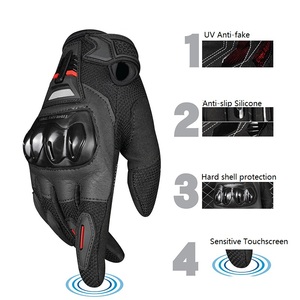 Gants en cuir à doigts entiers, noir et rose, pour le cyclisme, l'hiver, la conduite, imperméables, fermeture à boucle, unisexe - Product Image 2