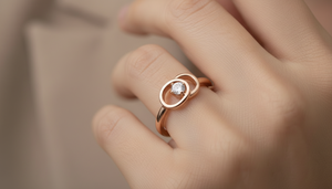 Bague de tous les jours pour femme en or 14 carats et diamants naturels, design Ophelya |   1 carat 0,10 ct couleur G plaqué rhodium taille brillant luxe - Product Image 6