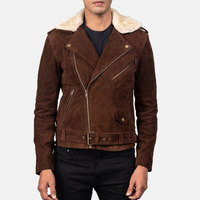 Veste d'hiver pour homme en daim au style moderne et raffiné, avec empiècements patchwork sur le devant, style urbain, en cuir coupe-vent