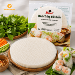 Papier de riz Shammi pour rouleaux de printemps frais 22cm 200g Qualité supérieure Fabriqué au Vietnam Végétalien Sans gluten Durée de conservation de 24 mois Prêt à l'emploi - Product Image 3