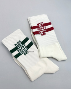Custom <b>Grip</b> Pilates Crew <b>Socks</b> Jacquard Stripes Non-Slip Rubber Dots Breathable Quick Dry Eco-Friendly Women Casual Wear Autumn - Product Image 3