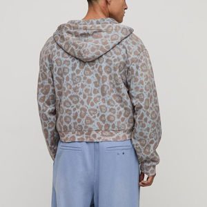 Sweat à capuche d'hiver surdimensionné pour homme, 100% coton, brodé, avec fermeture éclair, logo personnalisé, épais, épaules tombantes, style Hip Hop, qualité OEM - Product Image 5