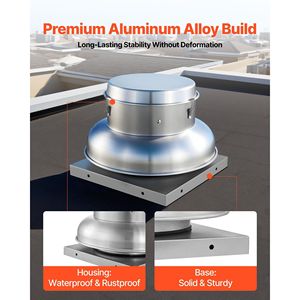 Zilveren 21-Inch Dak Uitlaat Ventilator High-Power Motor Snelheidsregeling 900/1500 Cfm Zolder Ventilatie Zware Aluminium Legering Compact Voor - Product Image 3