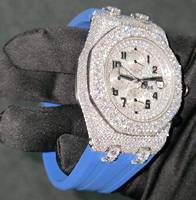 Мужские часы VVS Moissanite Diamond ETA с двойным механизмом, из нержавеющей стали, бизнес-класса, роскошные, винтажные, модные, хип-хоп, хронограф, с датой