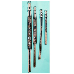 Collier de chien de luxe à motif animal avec caractéristiques réfléchissantes Rembourrage souple et cuir repoussé à la main pour l'entraînement et les laisses pour animaux de compagnie - Product Image 2