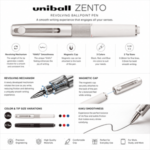 Lápiz Mecánico Uni-ball ZENTO Signature de 3 Colores con Tapa Magnética y Mecanismo Giratorio de 0.5 mm, Modelo Premium para Negocios GS02-G5, Japón - Product Image 4
