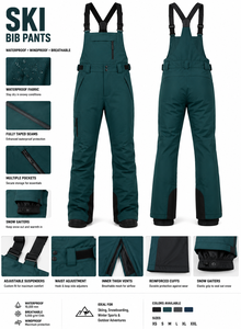 Pantalons de ski isolés, salopettes de randonnée, salopettes de neige pour hommes et femmes, salopettes cargo pour femmes, salopettes de neige nouveau style, vente en gros - Product Image 1