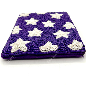 Handmade Beaded Star Pattern Pouch Women Mini Clutch Bag Zip Coin Purse Evening Crossbody OEM Supplier - Product Image 2
