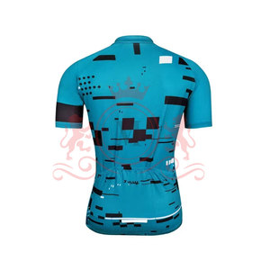 Ensemble maillot et short de cyclisme pour homme, bleu avec accents noirs, respirant, polyester, design sans couture, pour adultes - Product Image 3
