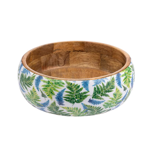 Handcrafted <b>Mango</b> <b>Wood</b> Serving <b>Bowl</b> with Grey Leaf Print Interior Decorative Wooden Salad <b>Bowl</b> for Fruits Snacks Dry Fruits - Product Image 6