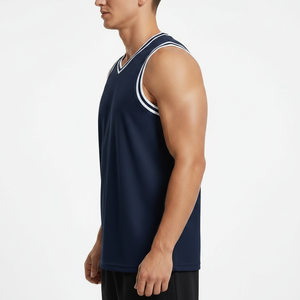 Camiseta sin mangas para hombre, de malla transpirable, de secado rápido, para gimnasio, entrenamiento, fitness, venta al por mayor - Product Image 3