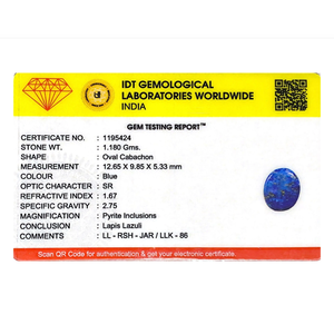 5.9 Carat Natural Lapis Lazuli Loose Gemstone Oval Blue Calibrated Stone for Fine Jewelry - Product Image 4