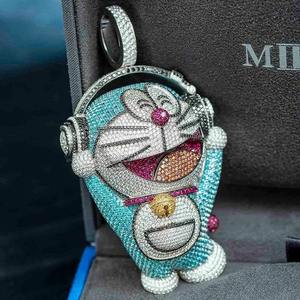 Colgante Personalizado con Letra China, Moissanita Real VVS1 Color D, Colgante Hip Hop, Colgante Iced Out, Colgante Charm, Plata 925 - Product Image 3