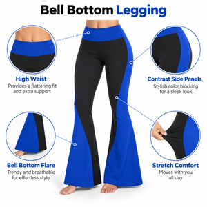 Trending Bell Bottom <b>Legging</b> Features Flexible Construction Soft Comfort & <b>Flared</b> Silhouette For Workout Yoga & Daily Fashion - Product Image 6