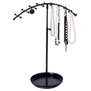 Minimalist Brass Geometric Jewelry Stand With Black Base For Indoor Home Decor - Product Image 5