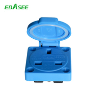 Prise industrielle à panneau IP54, 16A, 2 broches + E, borne à vis bleue, prise Schuko européenne, fabrication plastique