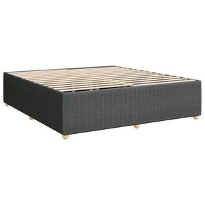 Base de Cama Rectangular King-Size Gris Oscuro Tapizada en Poliéster Estilo Moderno - Product Image 3