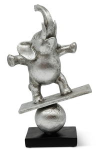 Figurine d'éléphant en argent, sculpture artistique en métal, décoration de table, thème animal contemporain, décoration pour la maison et le bureau - Product Image 3