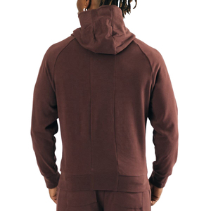 <b>Men's</b> Beige <b>Pullover</b> Hoodie Regular Fit Cotton French Terry Casual Autumn Wear Solid Color Knitted Long Sleeve - Product Image 4