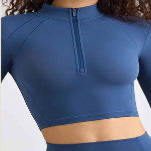 Pantalones de yoga y fitness de moda OEM con cremallera completa para mujer, ajustados, de manga larga, para gimnasio, ropa de maternidad, cintura elástica, estampados - Product Image 4