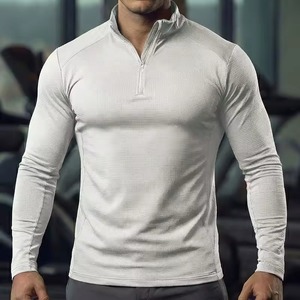 Custom Performance Compression Gym Shirt Manufacturer Premium Fitness Apparel Quick Dry <b>Polyester</b> Spandex Custom Logo OEM ODM - Product Image 3