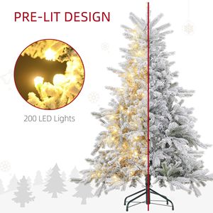 Albero di Natale Artificiale Preilluminato con Luci LED Bianco Caldo, 150 cm, 931 Rami, Base in Metallo Pieghevole, Effetto Neve, Realistico - Product Image 4