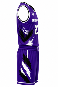 WARPRO Basketball Jersey Set Orange 23 Sublimated Moisture Wicking Unisex Adult V-Neck Sleeveless High Quality <b>Tank</b> Top Shorts - Product Image 3
