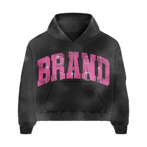 Sudadera con capucha para hombre, estilo oversized, de algodón y forro polar, personalizada para minoristas estadounidenses con etiqueta privada. - Product Image 4