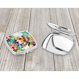 Beagle Luau Compact Travel Makeup <b>Mirror</b> Decorative Handheld Folding <b>Pocket</b> <b>Mirror</b> for Women and Girls Gift - Product Image 3
