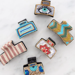 Pinza para el pelo bordada a mano con cuentas, diseño de India, hecha a mano, con múltiples cuentas de cristal, accesorios para el cabello. - Product Image 1