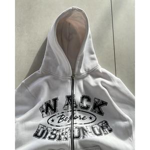 Sweat à capuche surdimensionné pour homme 100 % coton, personnalisé avec logo, épais, délavé à l'acide, avec fermeture éclair et épaules tombantes - Product Image 2