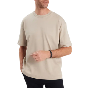 T-shirt en coton uni pour homme, coupe classique, col rond, manches courtes, jersey décontracté, design simple - Product Image 1