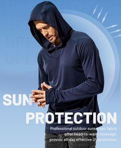 เสื้อฮู้ดดี้ตกปลาสำหรับผู้ชายปี 2026 ผลิตจากโพลีเอสเตอร์ ป้องกันแสงแดด UPF 50+ แห้งเร็ว ระบายความชื้น พร้อมช่องสำหรับนิ้วโป้ง - Product Image 6