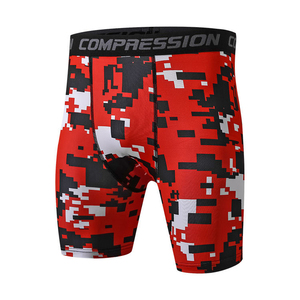 Shorts de sport pour hommes, taille mi-haute, à compression élevée, couleur unie, avec cordon de serrage, pour le jogging, la course et les activités sportives, vente en gros - Product Image 5